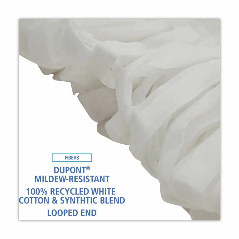 Boardwalk Mop Head, Looped, Enviro Clean With Tailband, Cotton/Synthetic, Medium, White, 12/Carton