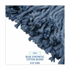 Boardwalk Mop Head, Standard Head, Cotton/Synthetic Fiber, Cut-End, #20, Blue, 12/Carton