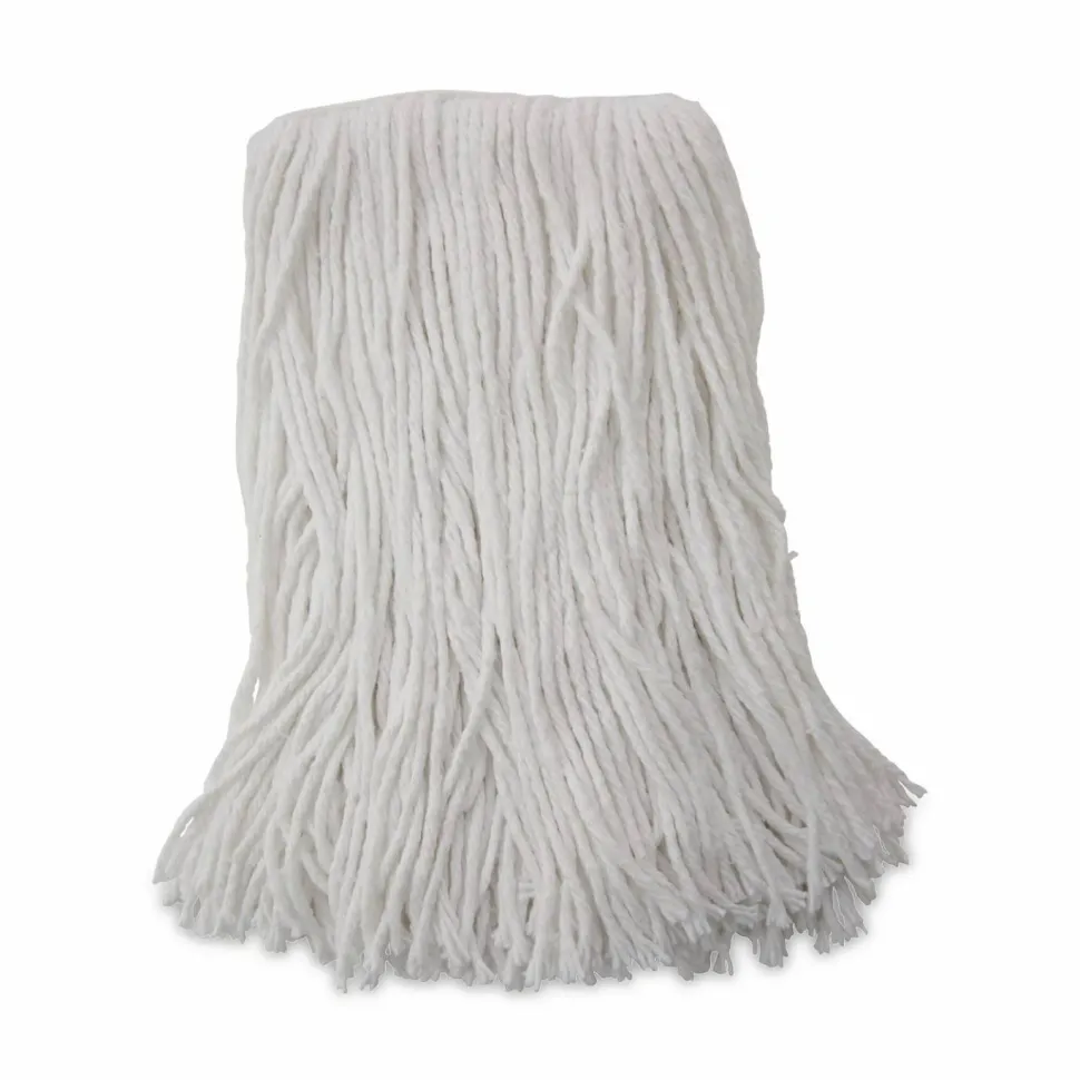 Boardwalk Mop Head, Value Standard Head, Rayon Fiber, Cut-End, #16, White, 12/Carton