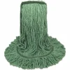 Boardwalk Narrowband Looped-End Mop Head, Premium Standard Head, Cotton/Rayon Fiber, Medium, Green, 12/Carton