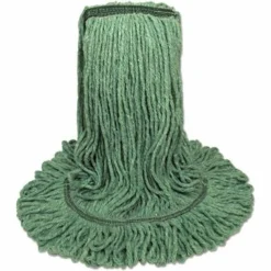 Boardwalk Narrowband Looped-End Mop Head, Premium Standard Head, Cotton/Rayon Fiber, Medium, Green, 12/Carton
