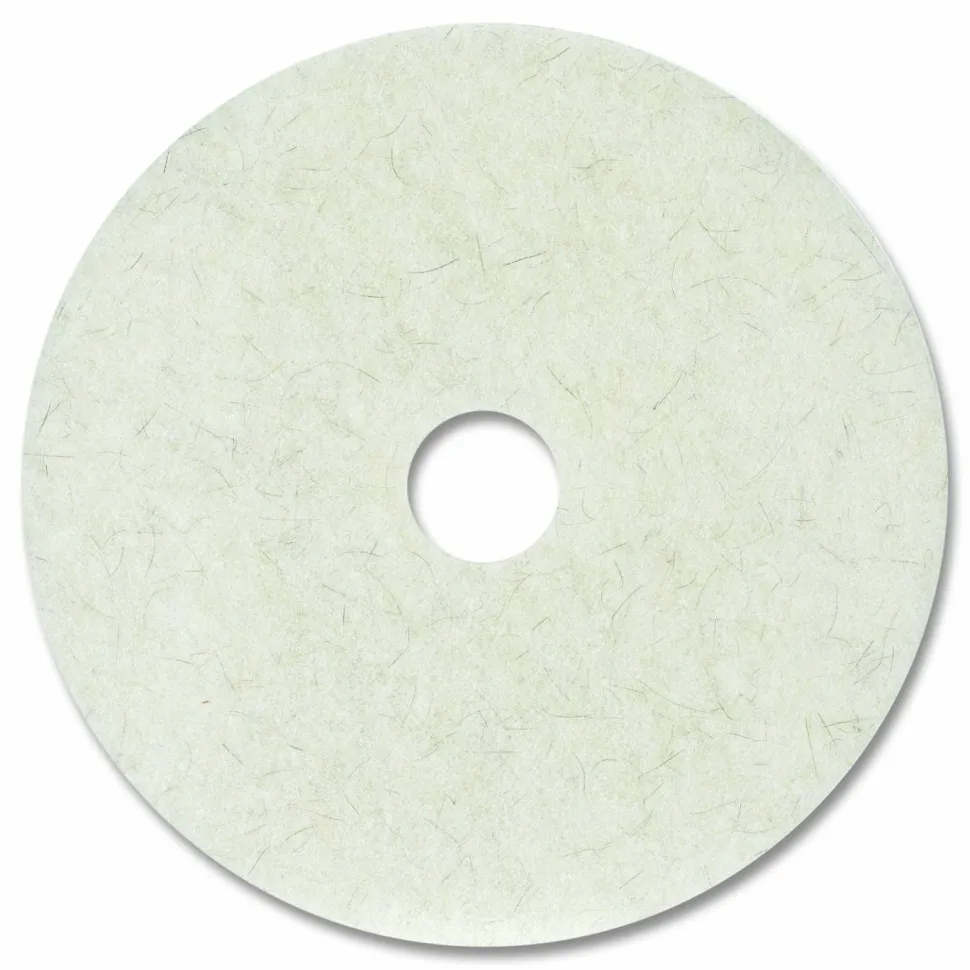 Boardwalk Natural Burnishing Floor Pads, 24" Diameter, White, 5/Carton