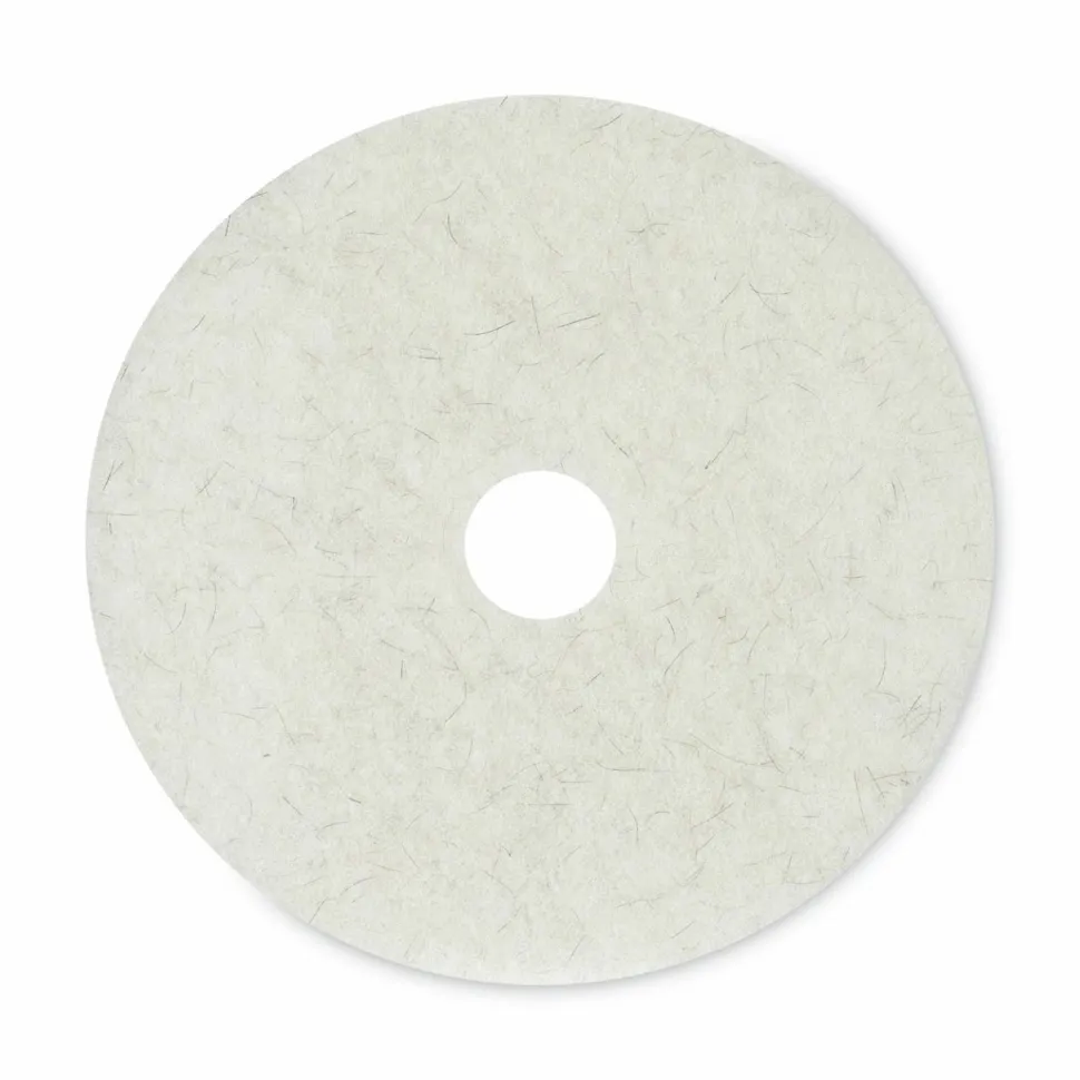 Boardwalk Natural Burnishing Floor Pads, 20" Diameter, White, 5/Carton