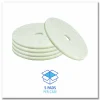 Boardwalk Natural Burnishing Floor Pads, 21" Diameter, White, 5/Carton