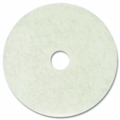 Boardwalk Natural Burnishing Floor Pads, 21" Diameter, White, 5/Carton