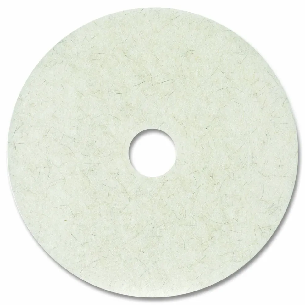 Boardwalk Natural Burnishing Floor Pads, 21" Diameter, White, 5/Carton