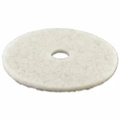 Boardwalk Natural Burnishing Floor Pads, 19" Diameter, White, 5/Carton
