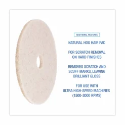Boardwalk Natural Hog Hair Burnishing Floor Pads, 20