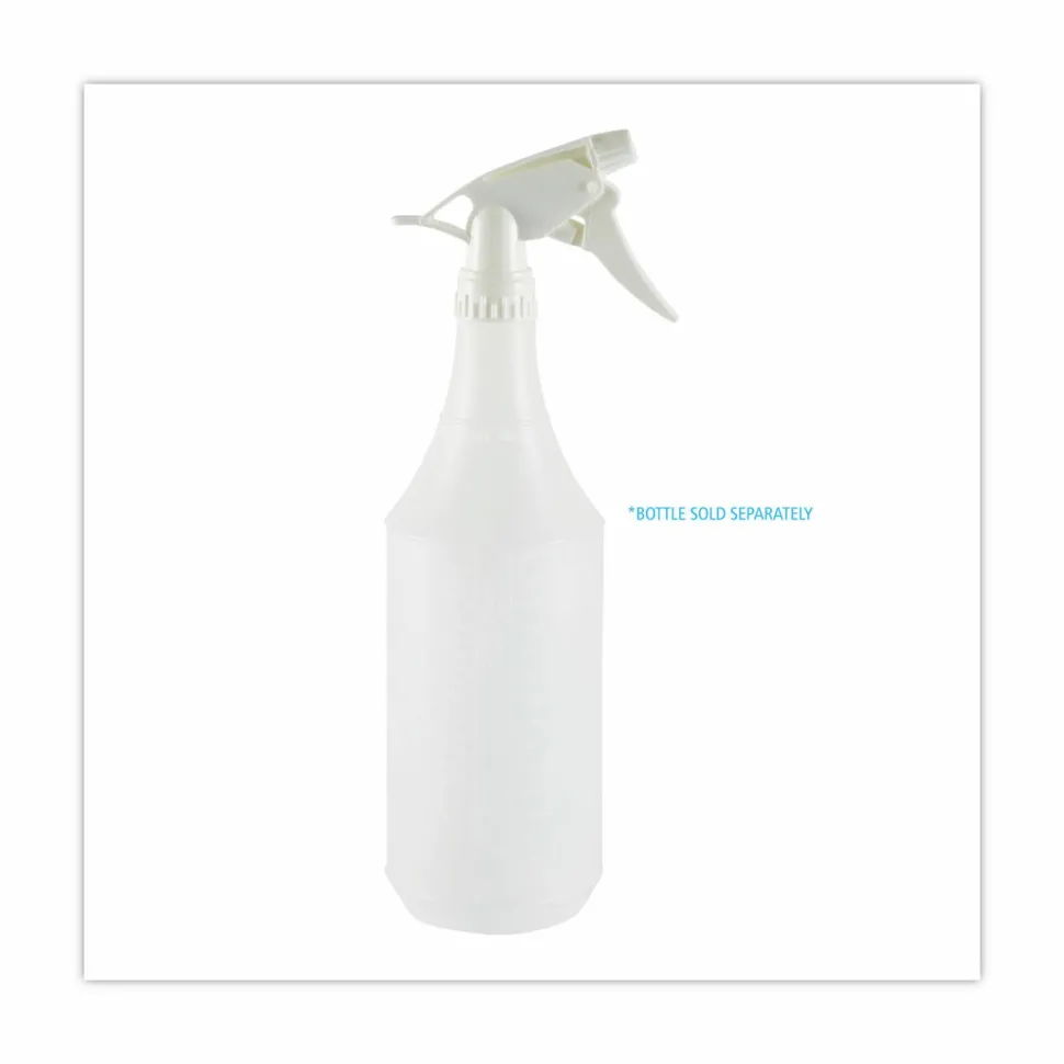 Boardwalk Non-Leaking Trigger Sprayer 300ES, 9.5" Tube, Fits 32 oz Bottles, White, 24/Carton