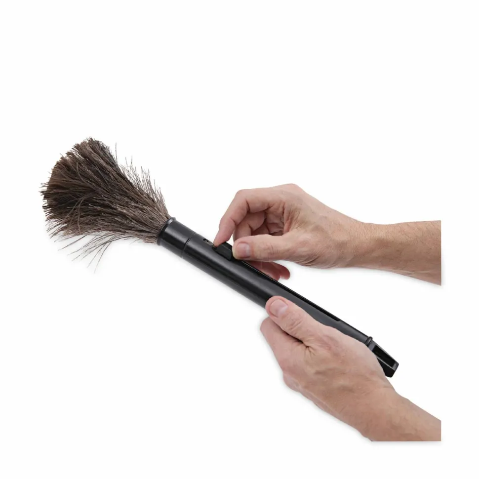 Boardwalk Ostrich Feather Duster, 9" to 14" Retractable Plastic Handle