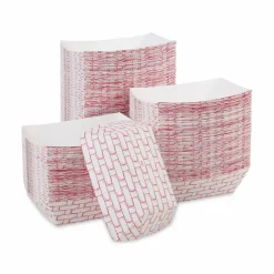 Boardwalk Paper Food Baskets, 1 lb Capacity, Red/White, 1,000/Carton