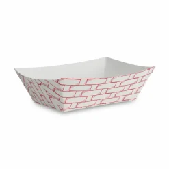 Boardwalk Paper Food Baskets, 1 lb Capacity, Red/White, 1,000/Carton