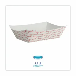 Boardwalk Paper Food Baskets, 2.5lb Capacity, Red/White, 500/Carton
