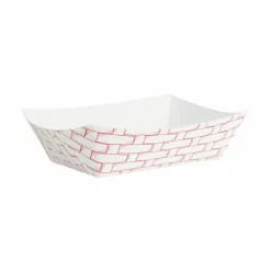 Boardwalk Paper Food Baskets, 2.5lb Capacity, Red/White, 500/Carton