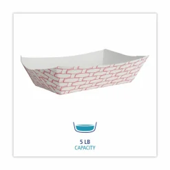 Boardwalk Paper Food Baskets, 5lb Capacity, Red/White, 500/Carton