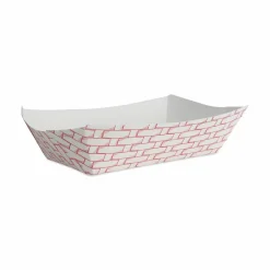 Boardwalk Paper Food Baskets, 5lb Capacity, Red/White, 500/Carton