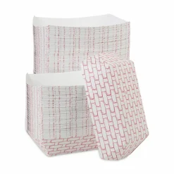 Boardwalk Paper Food Baskets, 5lb Capacity, Red/White, 500/Carton