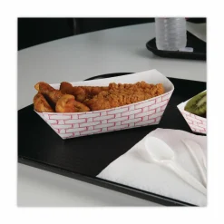 Boardwalk Paper Food Baskets, 5lb Capacity, Red/White, 500/Carton