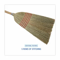 Boardwalk Parlor Broom, Corn Fiber Bristles, 55" Overall Length, Natural