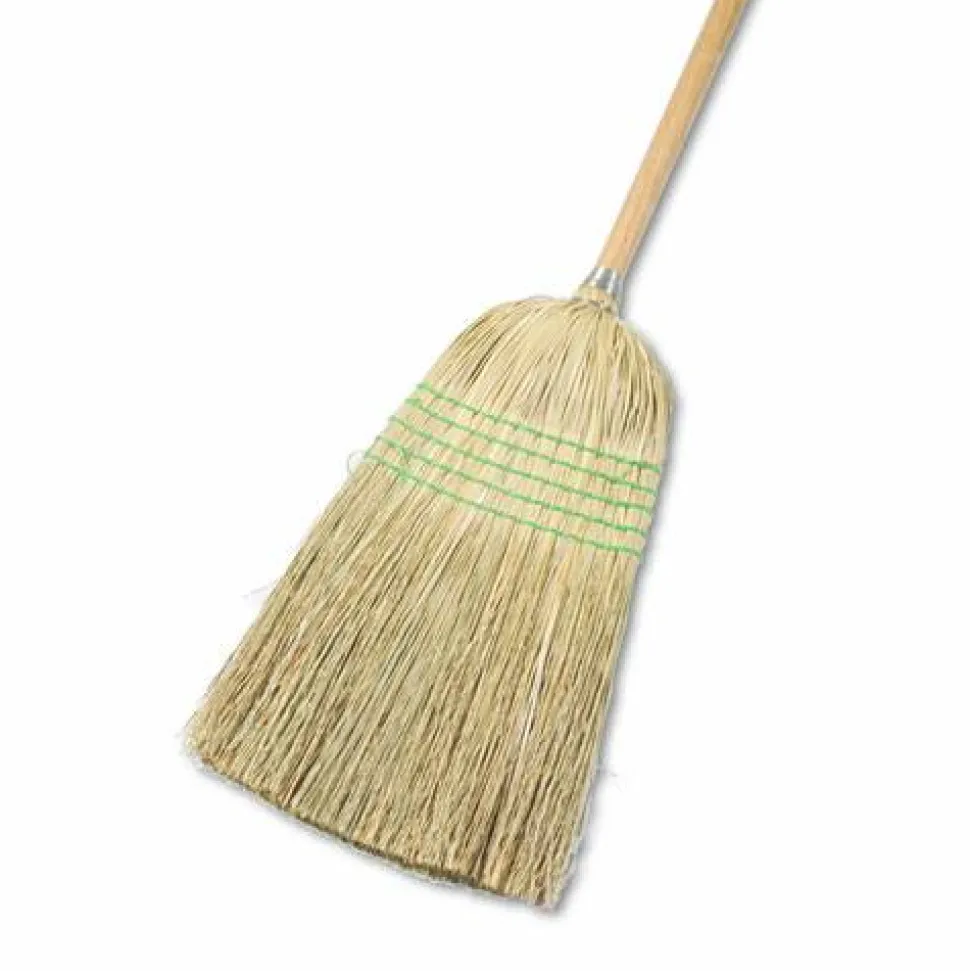 Boardwalk Parlor Broom, Yucca/Corn Fiber Bristles, 56" Overall Length, Natural, 12/Carton