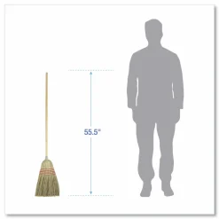 Boardwalk Parlor Broom, Yucca/Corn Fiber Bristles, 55.5" Overall Length, Natural