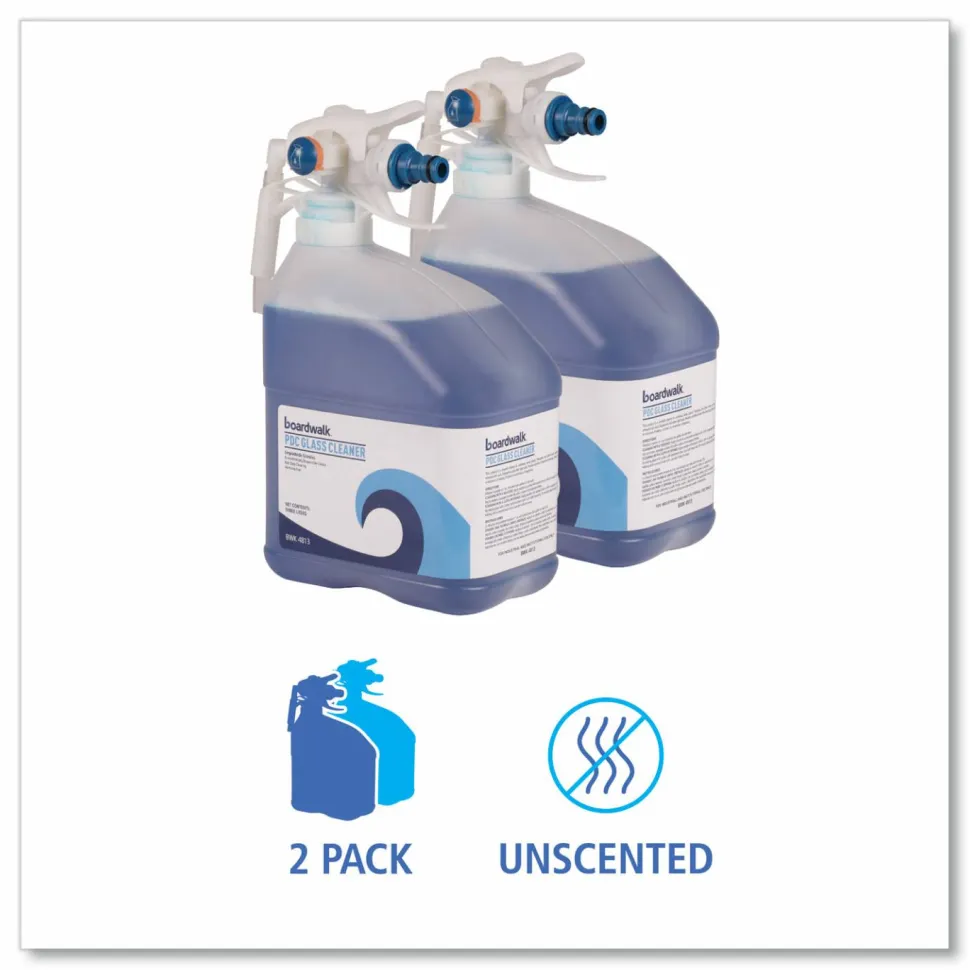 Boardwalk PDC Glass Cleaner, Unscented, 3 L Bottle, 2/Carton
