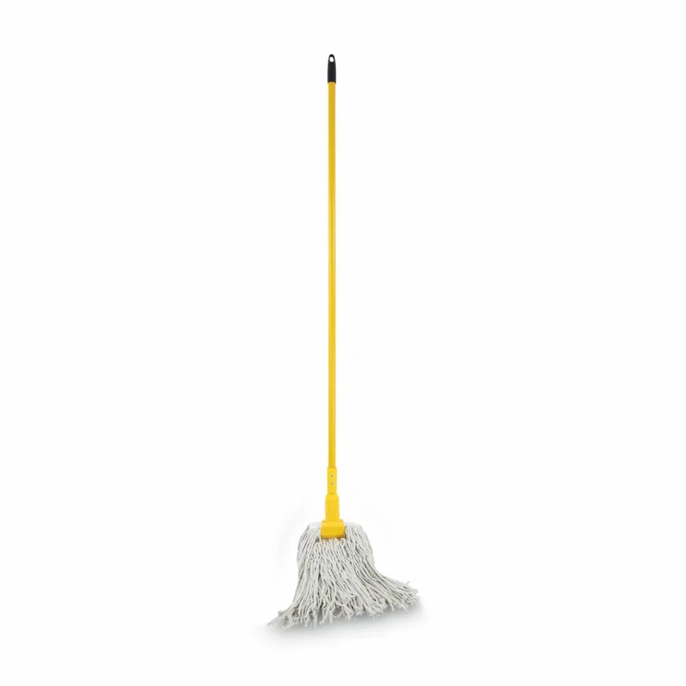 Boardwalk Plastic Jaws Mop Handle for 5" Wide Mop Heads, 1" dia x 60", Yellow