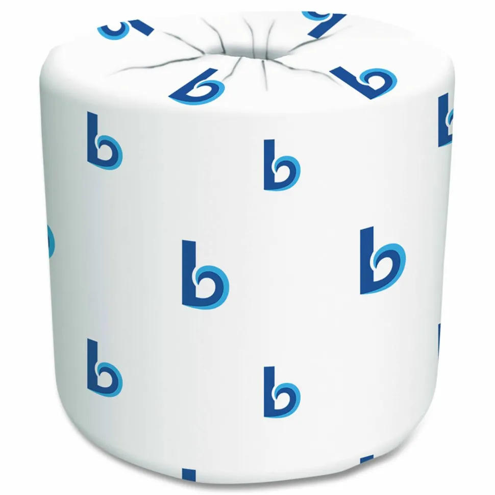 Boardwalk 2-Ply Toilet Tissue, Septic Safe, White, 125 ft Roll Length, 500 Sheets/Roll, 96 Rolls/Carton
