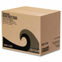 Boardwalk 2-Ply Toilet Tissue, Septic Safe, White, 125 ft Roll Length, 500 Sheets/Roll, 96 Rolls/Carton