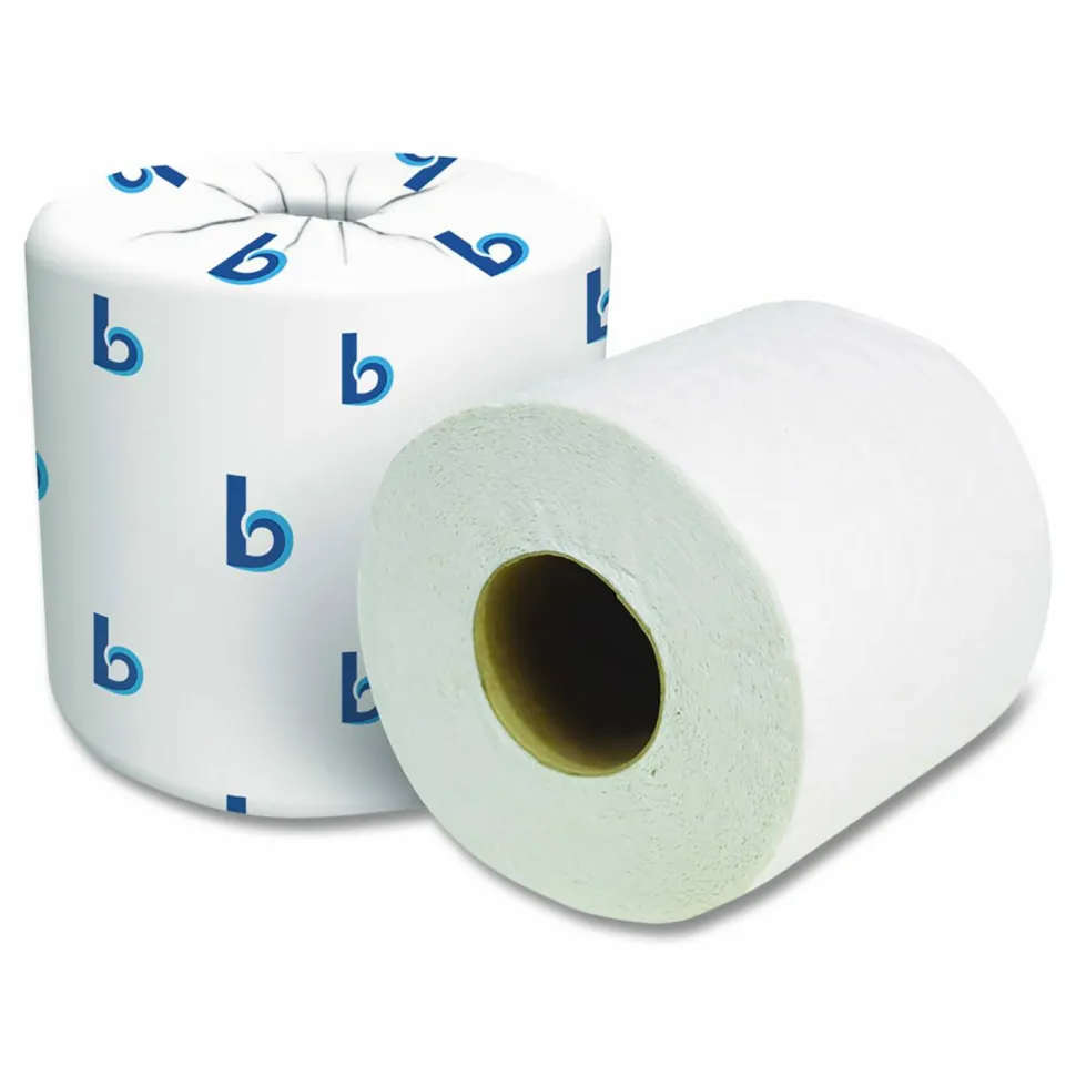 Boardwalk 2-Ply Toilet Tissue, Septic Safe, White, 125 ft Roll Length, 500 Sheets/Roll, 96 Rolls/Carton