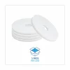 Boardwalk Polishing Floor Pads, 14" Diameter, White, 5/Carton
