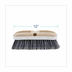 Boardwalk Polystyrene Vehicle Brush with Vinyl Bumper, Black/White Polystyrene Bristles, 10