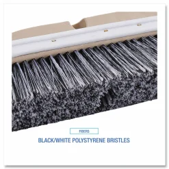 Boardwalk Polystyrene Vehicle Brush with Vinyl Bumper, Black/White Polystyrene Bristles, 10