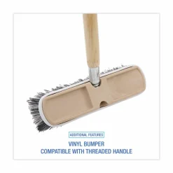 Boardwalk Polystyrene Vehicle Brush with Vinyl Bumper, Black/White Polystyrene Bristles, 10