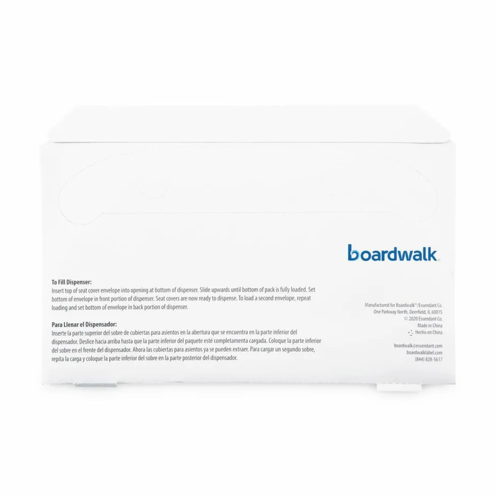 Boardwalk Premium Half-Fold Toilet Seat Covers, 14.17 x 16.73, White, 250/Sleeve, 10 Sleeves/Carton