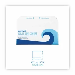 Boardwalk Premium Half-Fold Toilet Seat Covers, 14.17 x 16.73, White, 250/Sleeve, 10 Sleeves/Carton