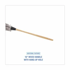 Boardwalk Professional Ostrich Feather Duster, 16" Wood Handle, 12" Gray Bristle