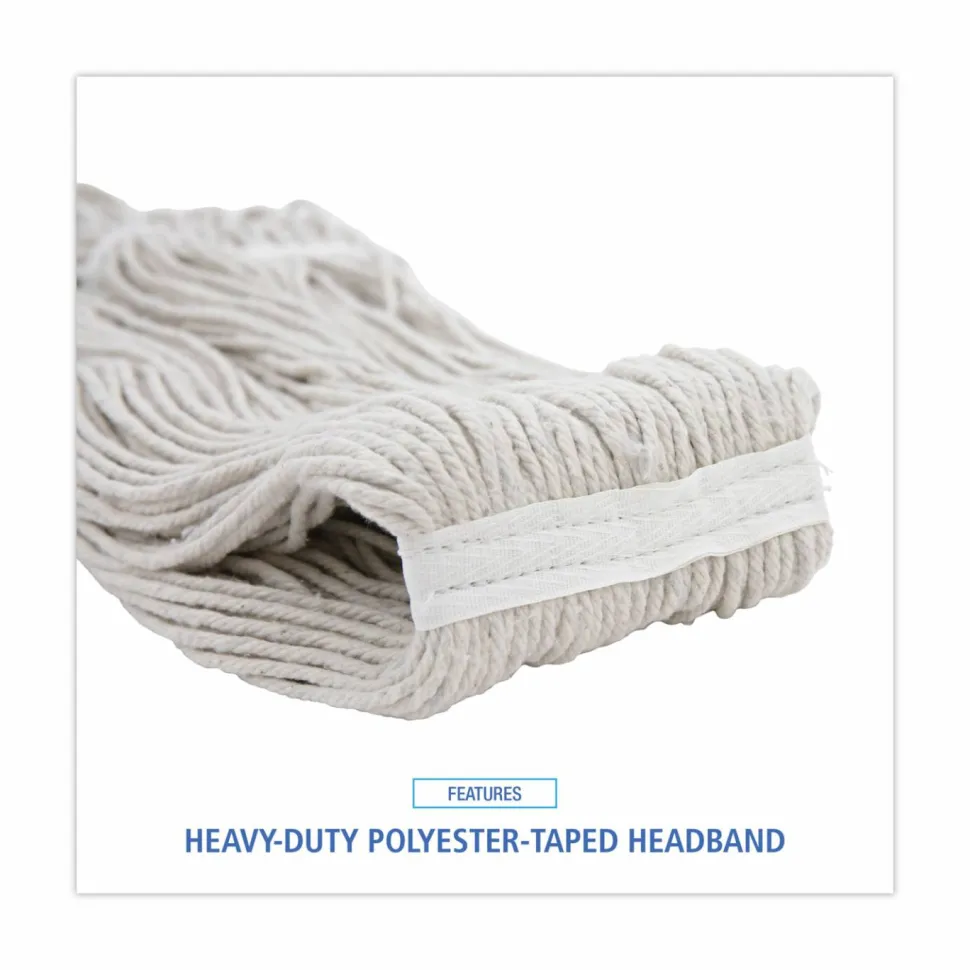 Boardwalk Pro Loop Web/Tailband Wet Mop Head, Cotton, 24 oz., White