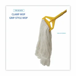 Boardwalk Pro Loop Web/Tailband Wet Mop Head, Rayon, 24oz, White, 12/Carton