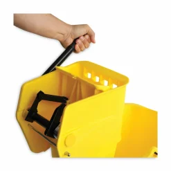 Boardwalk Pro-Pac Side-Squeeze Wringer/Bucket Combo, 35 qt, Yellow/Silver