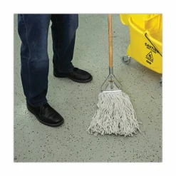 Boardwalk Quick Change Metal Head Wooden Mop Handle, Junior, 54", Natural