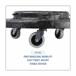 Boardwalk Refuse Container Utility Dolly, 300 lb Capacity, 18.25" Diameter, Gray