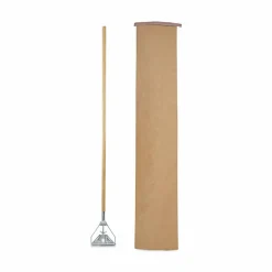 Boardwalk Screw Clamp Metal Head Wooden Mop Handle, #20+, 62", Natural