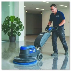 Boardwalk Scrubbing Floor Pads, 14" Diameter, Blue, 5/Carton