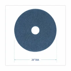 Boardwalk Scrubbing Floor Pads, 20" Diameter, Blue, 5/Carton