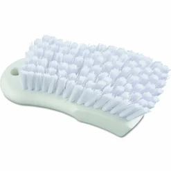 Boardwalk Scrub Brush, White Polypropylene Bristles, 6" Brush, 6" Handle