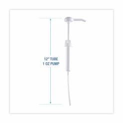 Boardwalk Siphon Pump for 1 gal Bottles, 1 oz Output, 12" Tube, Plastic, White, 12/Carton