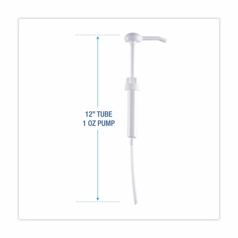 Boardwalk Siphon Pump for 1 gal Bottles, 1 oz Output, 12" Tube, Plastic, White, 12/Carton