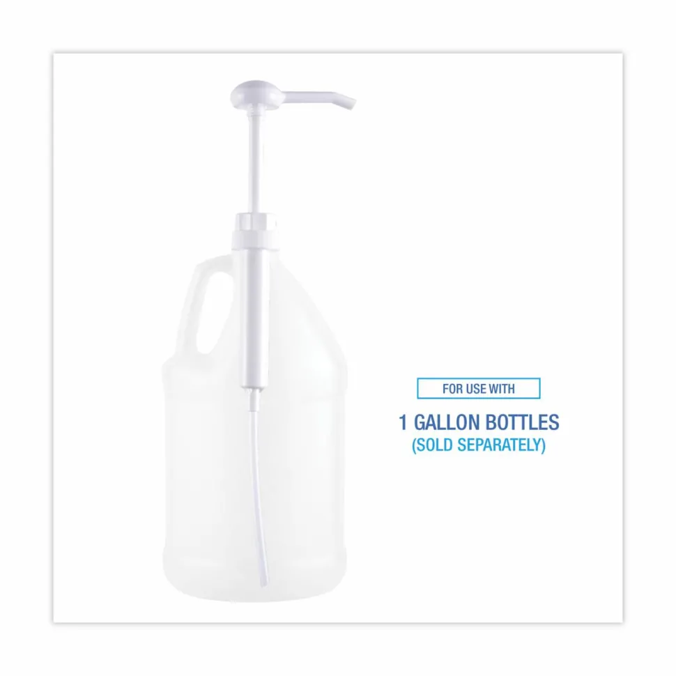 Boardwalk Siphon Pump for 1 gal Bottles, 1 oz Output, 12" Tube, Plastic, White, 12/Carton