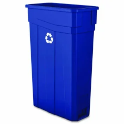 Boardwalk Slim Recycling Container, 23 gal, Polypropylene, Blue